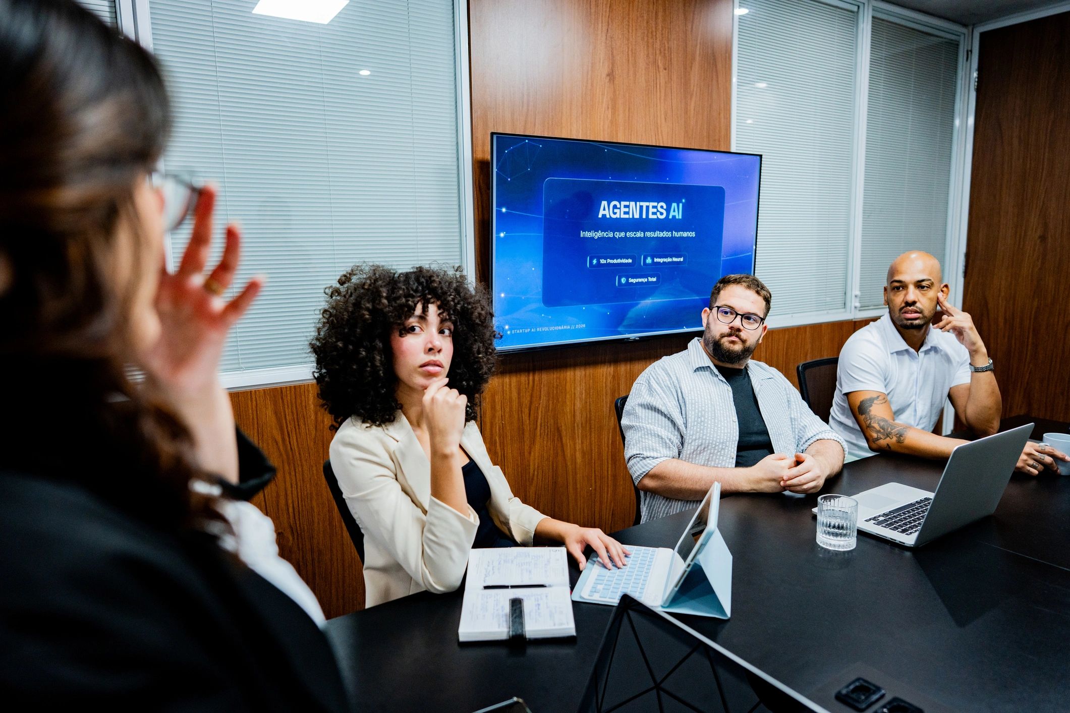 Business team meeting around a conference table